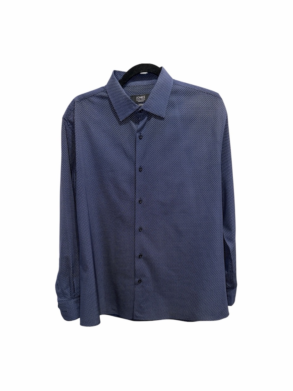Jones New York Signature Slim Fit Navy Dot Dress Shirt L